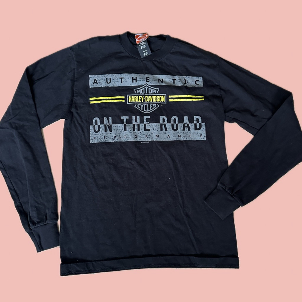 Harley-Davidson Authentic On The Road Long Sleeve Tee – Black Logo Top